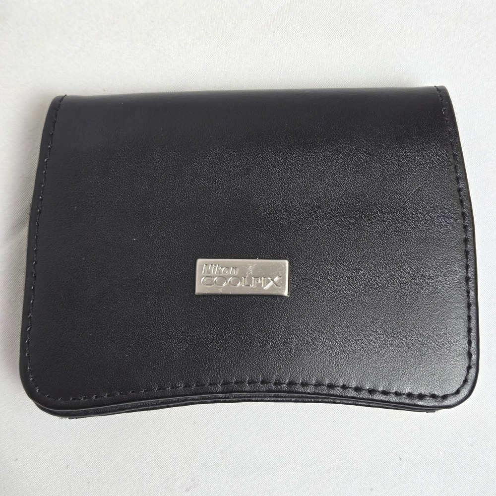 Nikon Coolpix Leather Digital Camera‎ Case Magnetic Flap Closure Compact Black